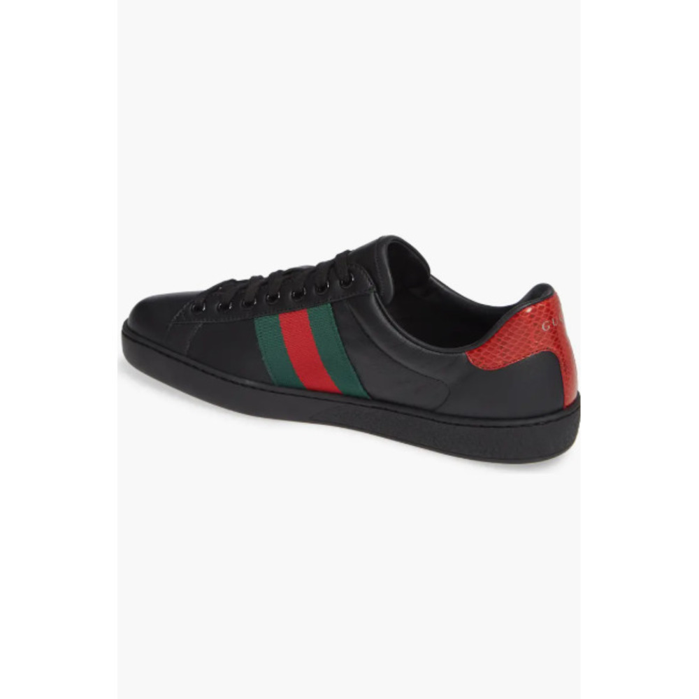 Gucci New Ace Clean Web Stripe Sneaker in Black Red 7 Retail:$750.00 - Picture 9 of 14